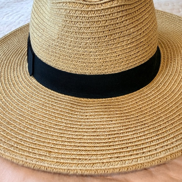 Johnny Was Tan Straw Hat with Black Ribbon - Picture 2 of 9